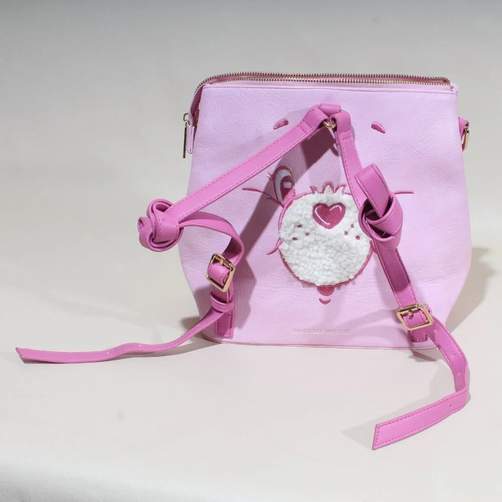 Danielle Nicole Care Bears Cheer Bear Pink Rainbow Convertible Backpack & Bag - Picture 3 of 13